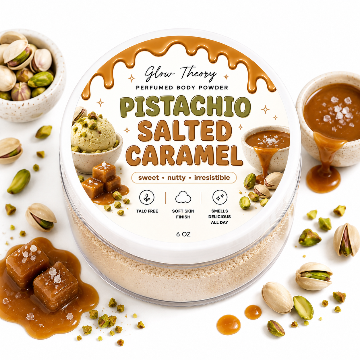 Pistachio Salted Caramel— Perfumed Body Powder