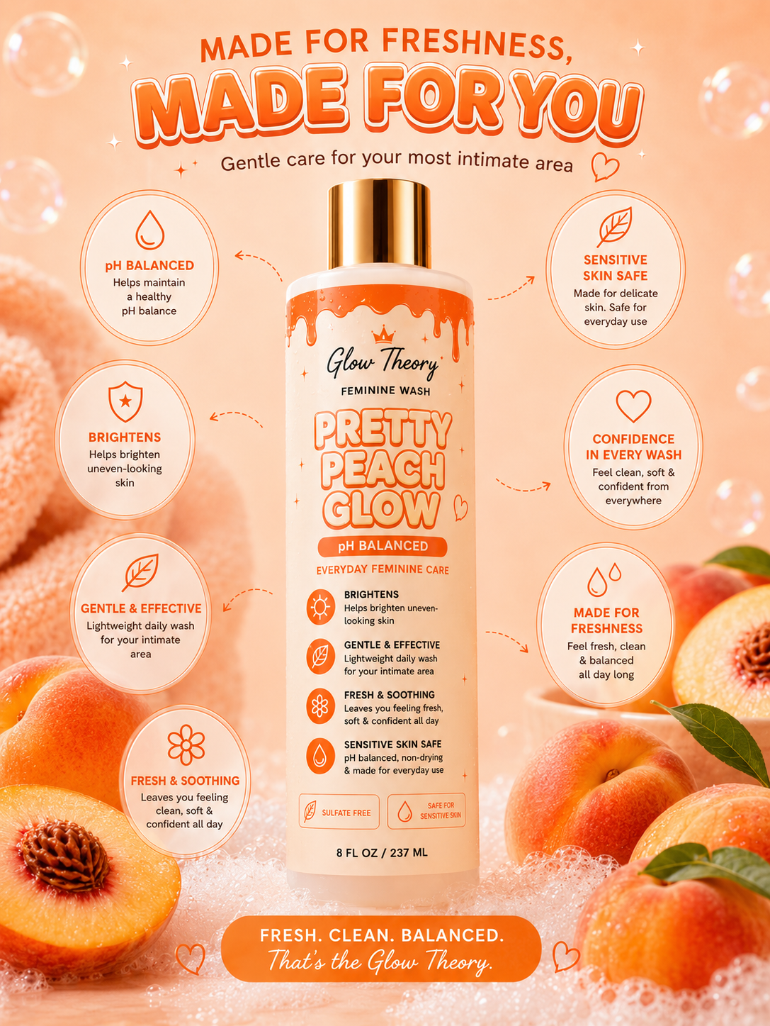 Pretty Peach Glow Brightening Glow Wash