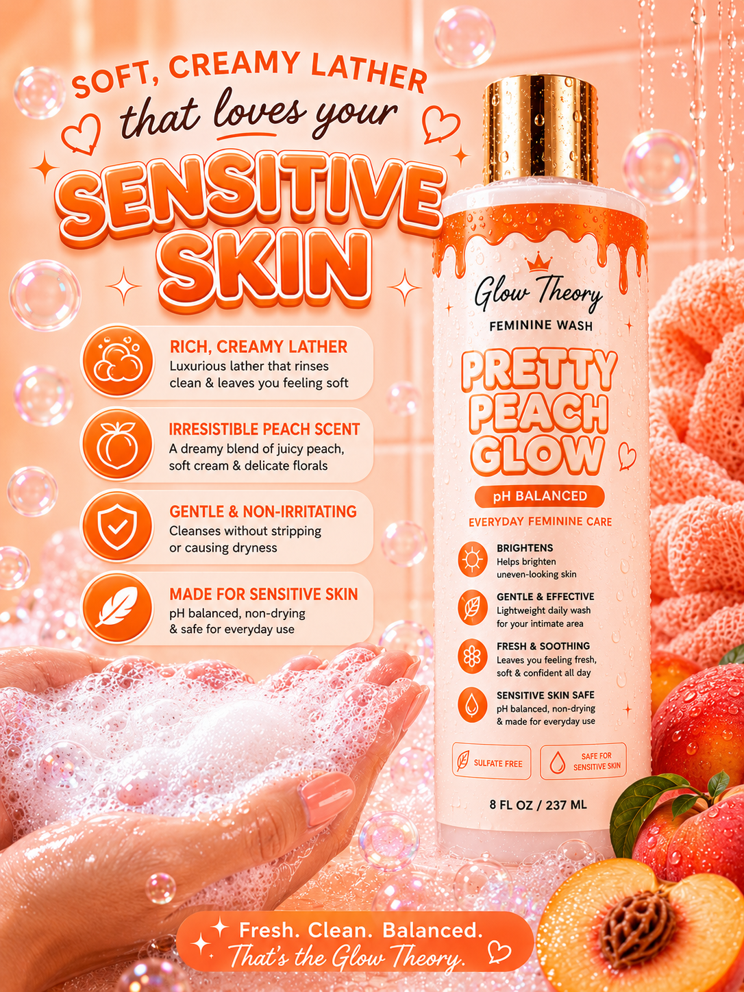 Pretty Peach Glow Brightening Glow Wash