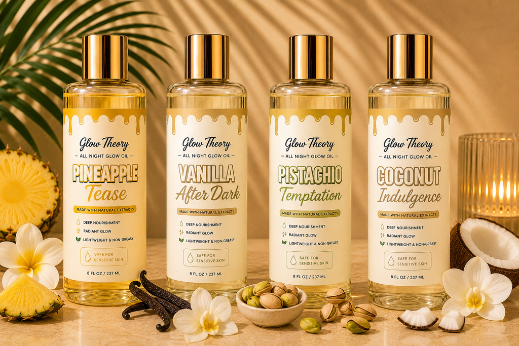 Glow Theory Vanilla After Dark All Night Glow Oil – Warm Vanilla Body Oil for Silky, Luminous, Non-Greasy Skin