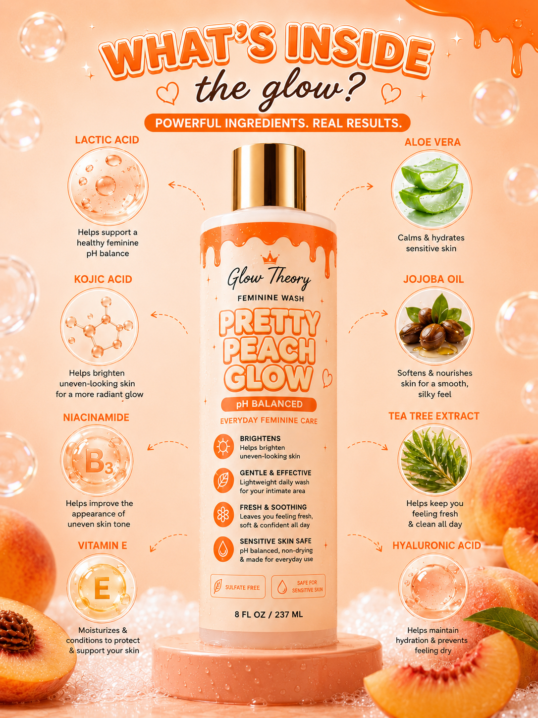 Pretty Peach Glow Brightening Glow Wash