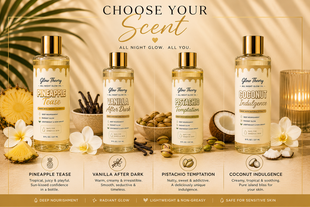 Glow Theory Coconut Indulgence All Night Glow Oil – Tropical Hydrating Body Oil for Soft, Glowing, Non-Greasy Skin