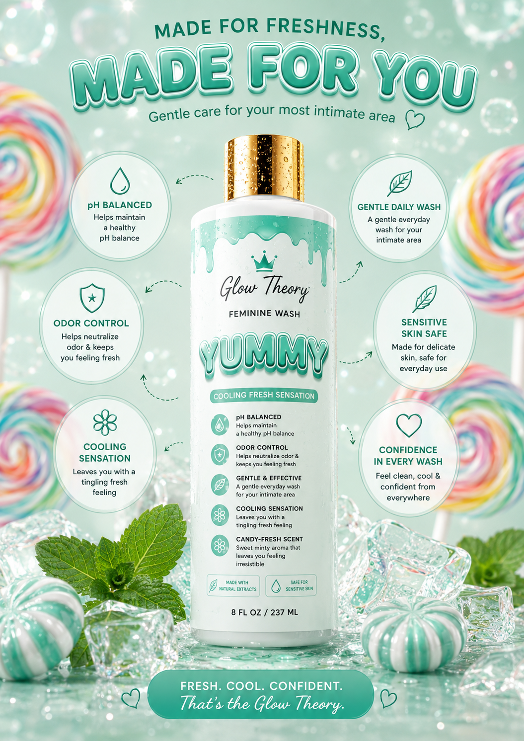 Glow Theory Yummy Cooling Fresh Sensation Feminine Wash
