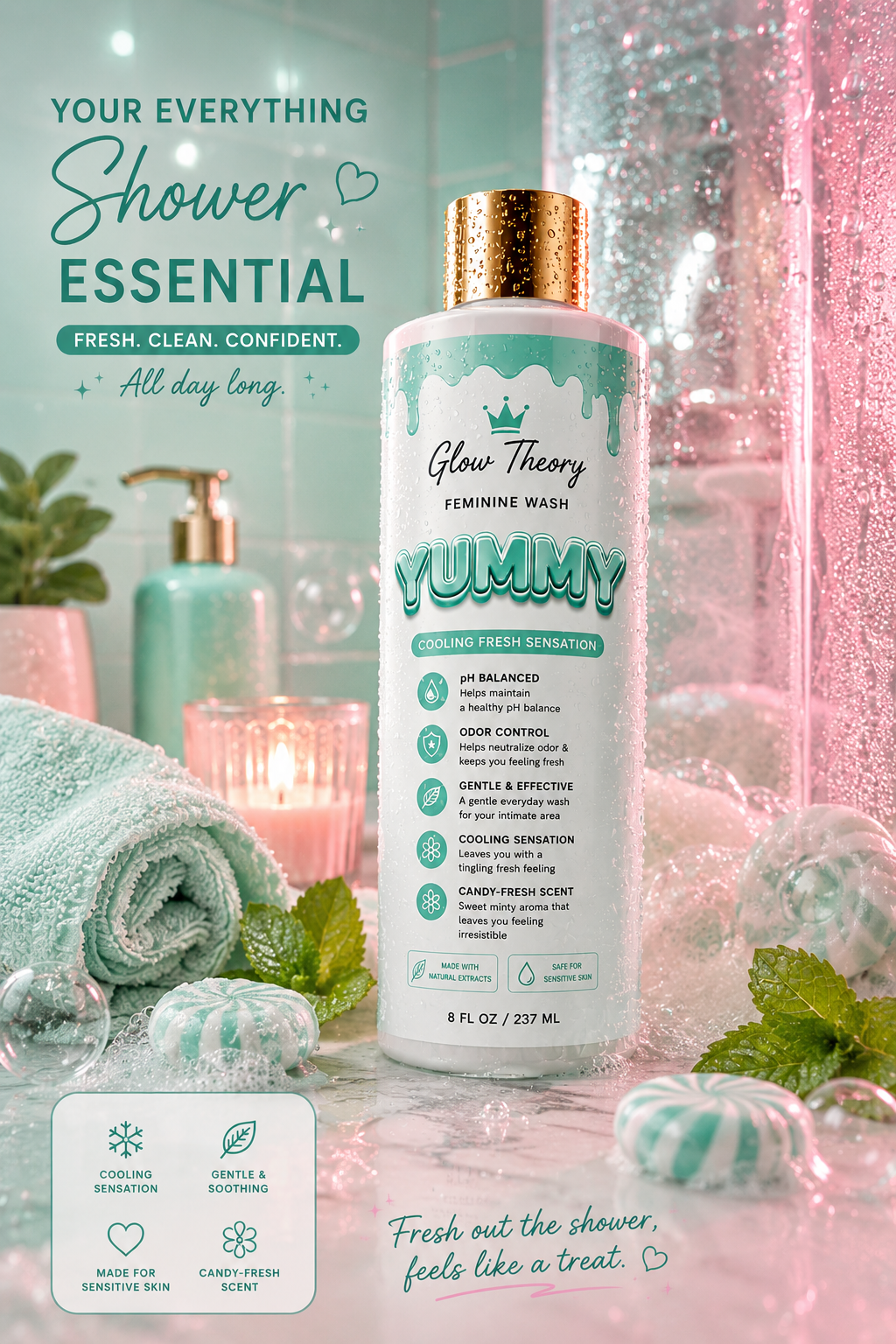 Glow Theory Yummy Cooling Fresh Sensation Feminine Wash