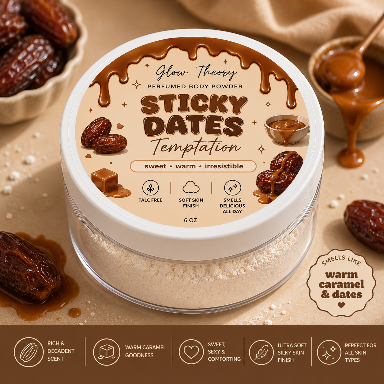 Sticky Dates Temptation — Perfumed Body Powder