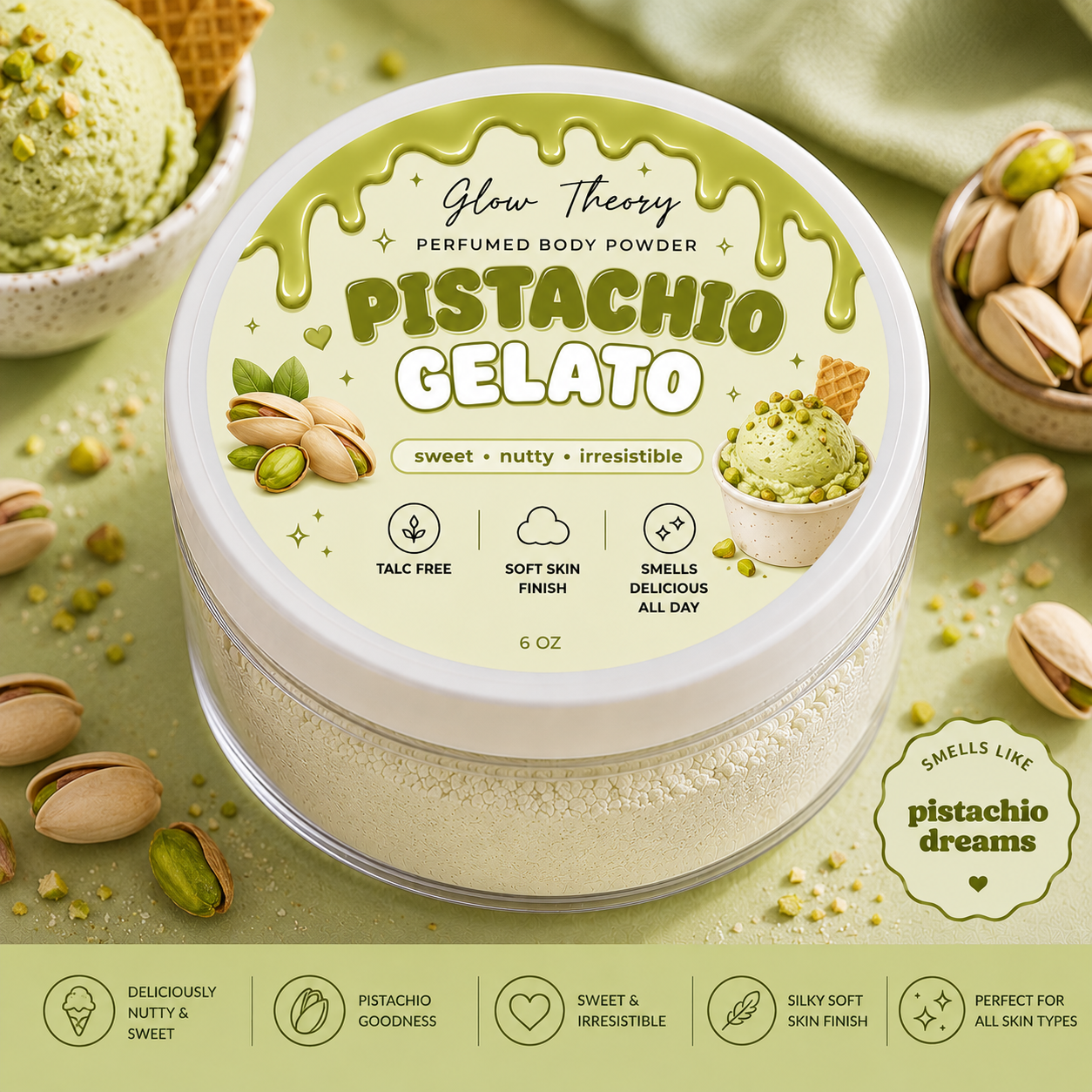 Pistachio Gelato  — Perfumed Body Powder